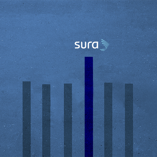 Businesspeople walking in line on bar chart painted on asphalt, one person walking off.