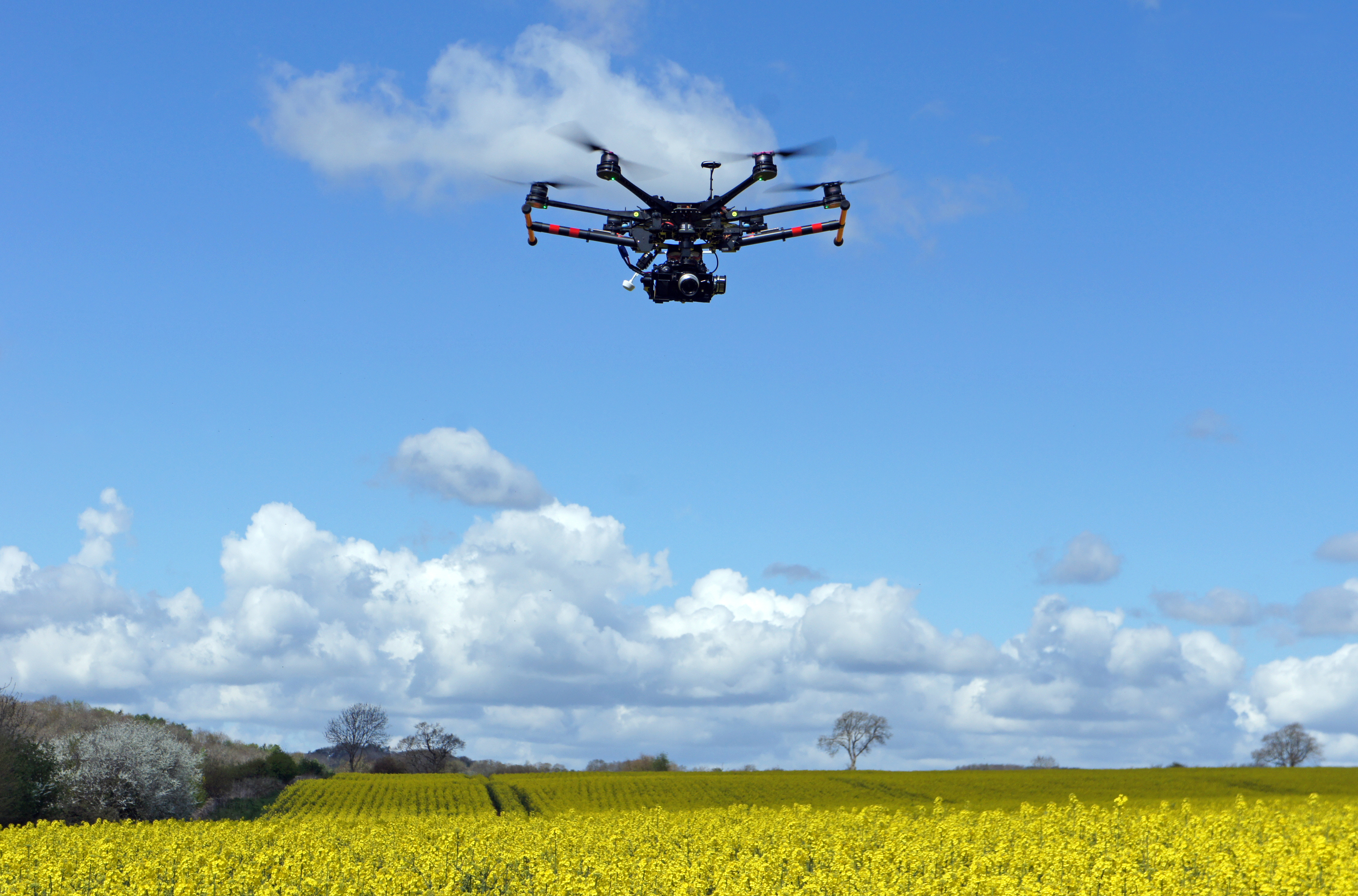 Drone with Camera in Field